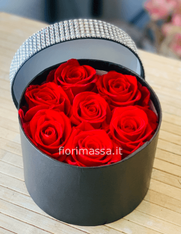 Box Floreale con rose stabilizzate